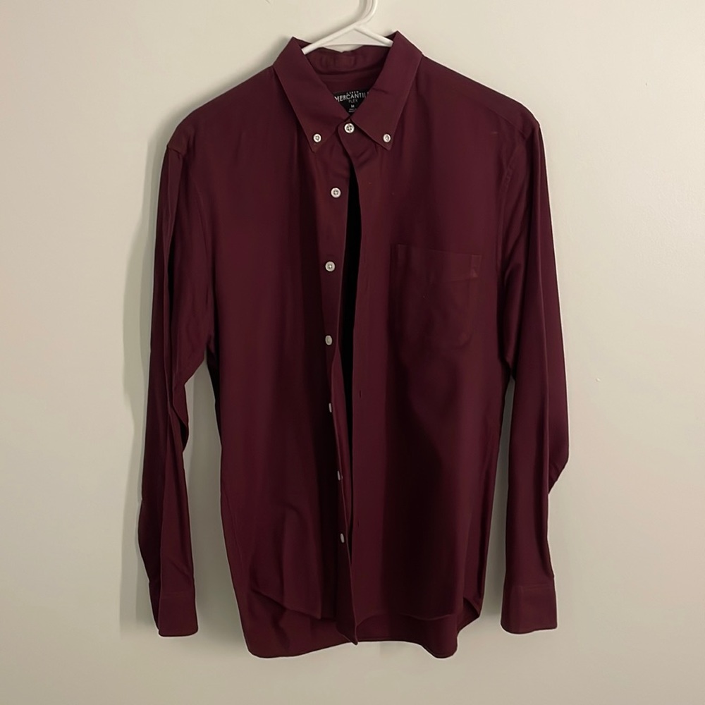 J Crew Men’s Burgundy Button-Down, Size M